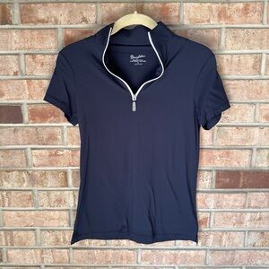 The Tailored Sportsman Dark Blue Short Sleeve Top